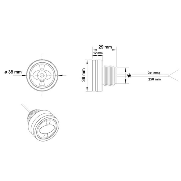 luce ingombro tonda a led • ø 38 mm