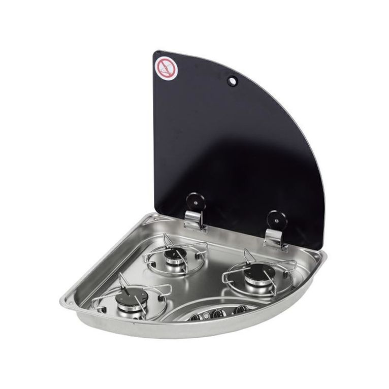 fc1343-e piano cottura triangolare 3 fuochi con coperchi