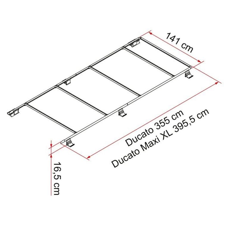 roof rail ducato maxi xl - fiamma