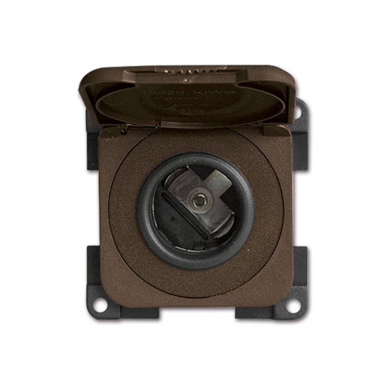 presa dc con coperchio • 12 v • marrone