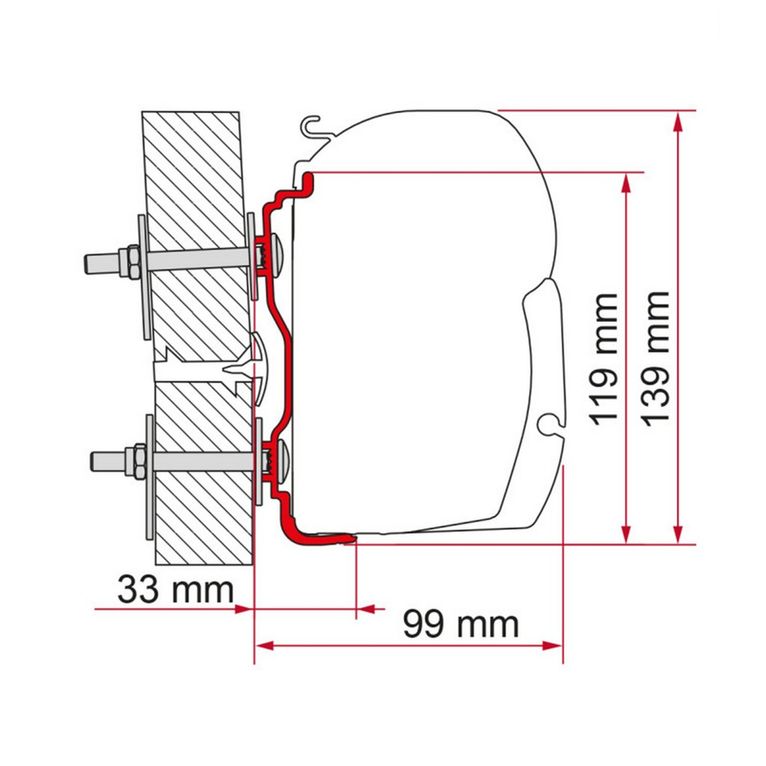 adapter f45/f70 hymer >2016 450 cm. - fiamma