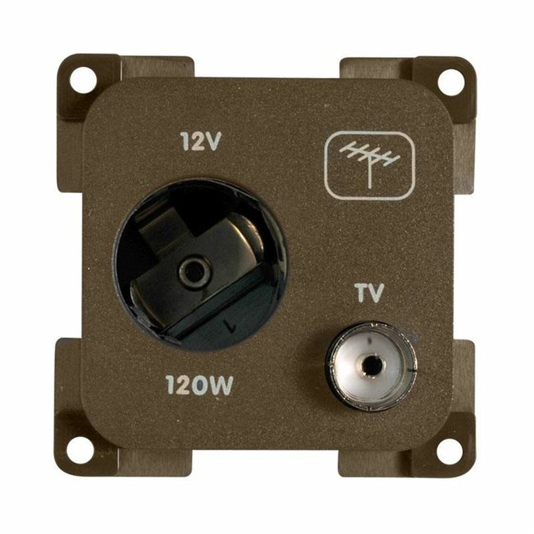 presa mp12atv 12v auto+tv marrone - cbe