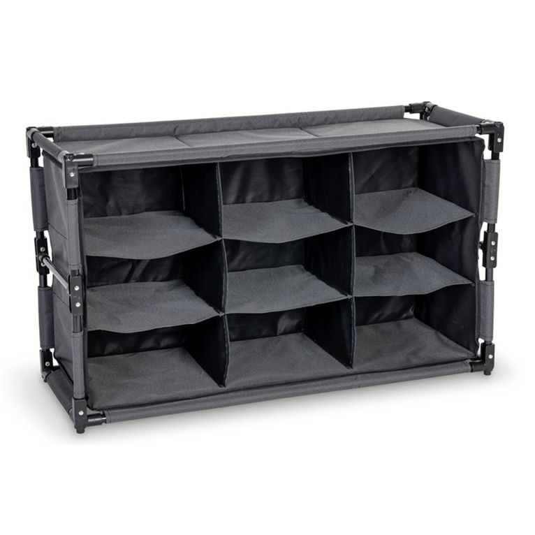 scarpiera 9 scomparti 84x30x13/51 cm grigio scuro
