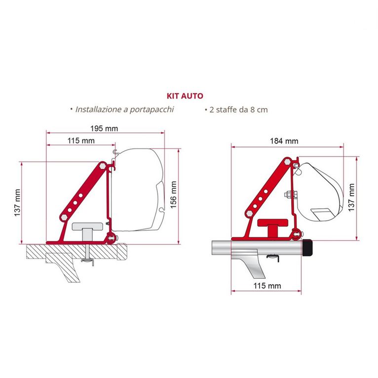 kit auto per f45 e f35pro staffe pe - fiamma