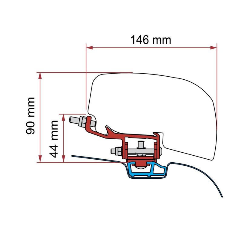 kit vw t5/t6 combi rail bracket/f35 - fiamma