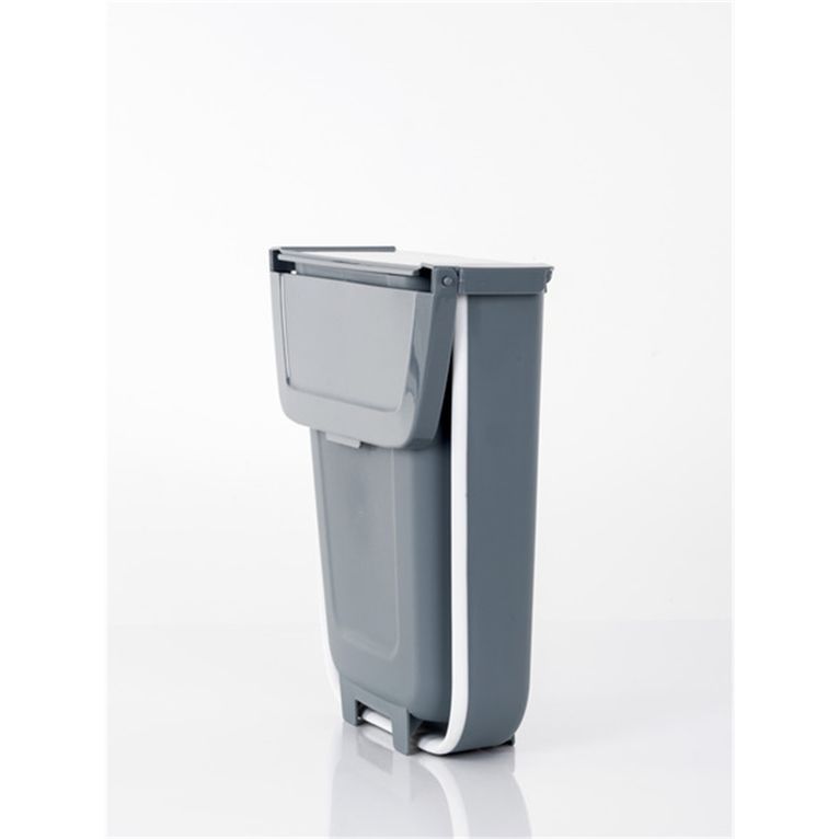 pattumiera pieghevole 8 l con coperchio grigio/bianco