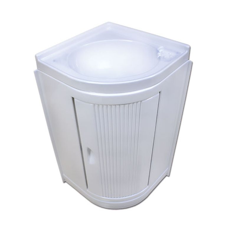 lavandino ba103 angolare con mobiletto • bianco