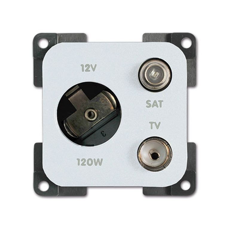 presa 12 v dc • tv • sat • bianco