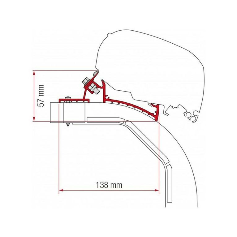 kit arca f80/f65 moblvetta k-yacht 3 staffe da 15 cm.