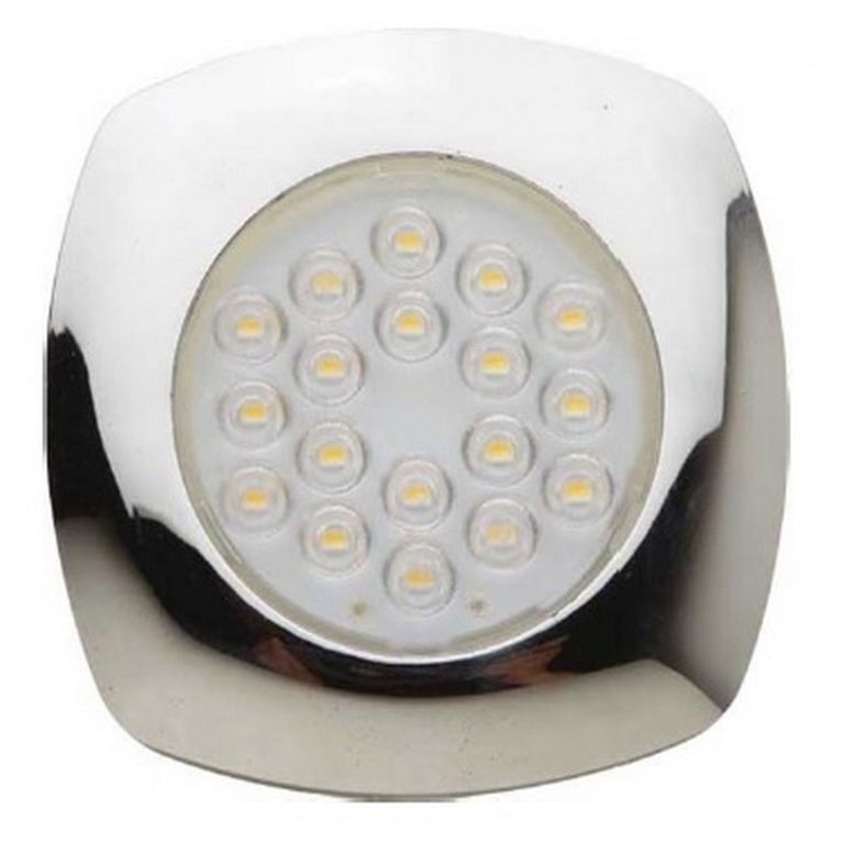 faretto 18 led piatto cromato