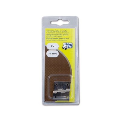 Cerniera piana cromata • 30x30 • blister