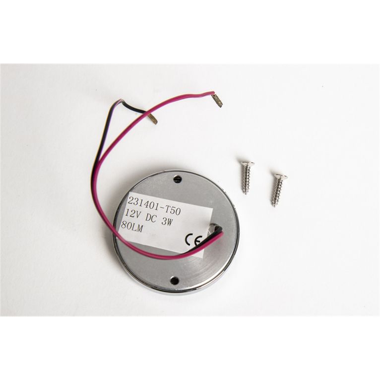 plafoniera led 12v rotonda cromata 50x8 mm, touch