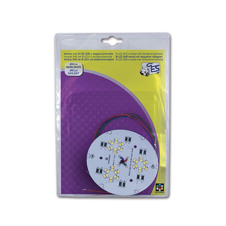 modulo circolare smd • 18 led • doppia luminosità • blis
