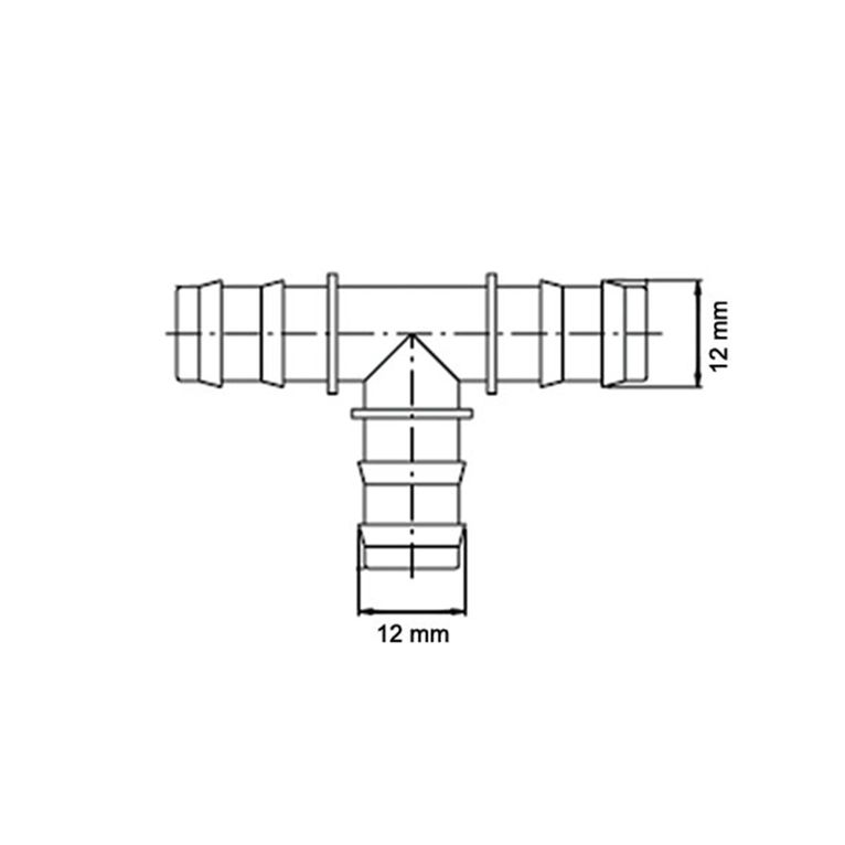 manicotto a t - ø 12 mm