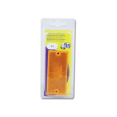 Catadiottro con fori • arancione • 105 x 48 • blister