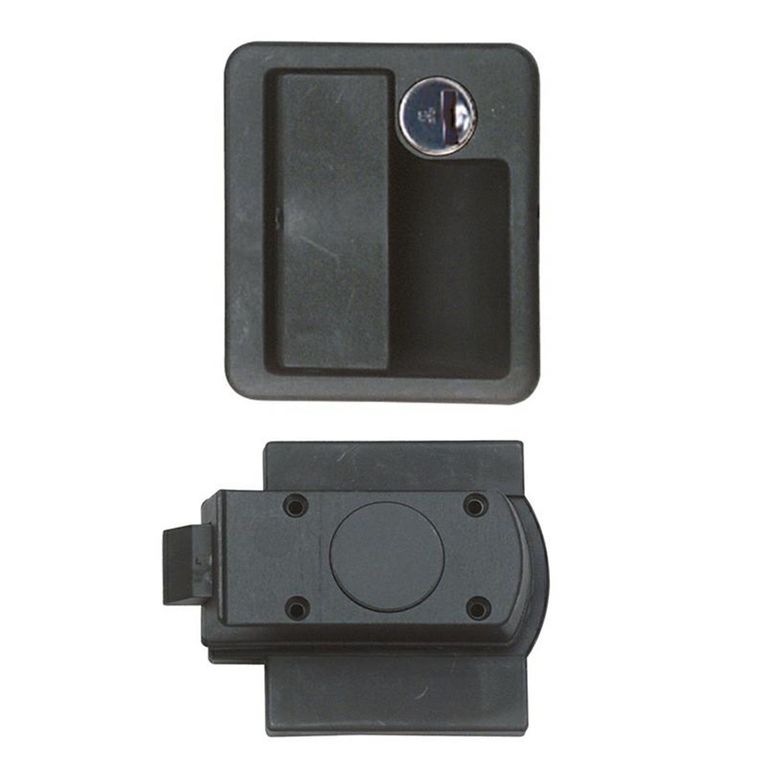 serratura rettangolare per portelloni nera