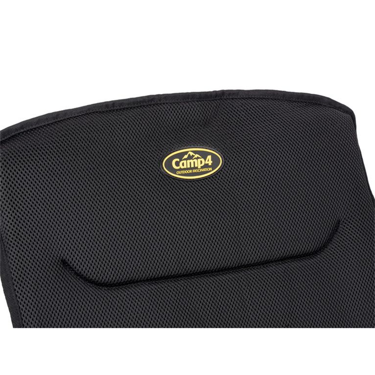 sedia pieghevole la palma deluxe nera, telaio alu nero