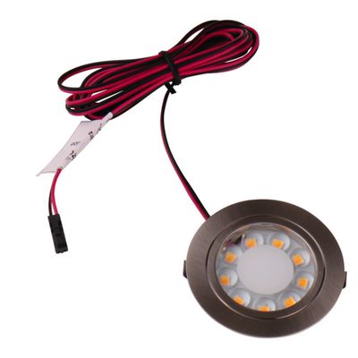 Faretto LED rotondo 1,7W 9 LED 65x13 mm zinco cromato