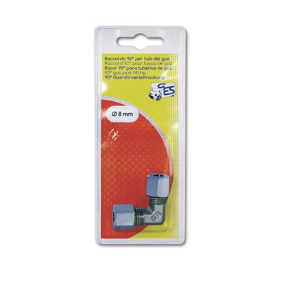 Raccordo gas 90° • Ø 8 mm • blister