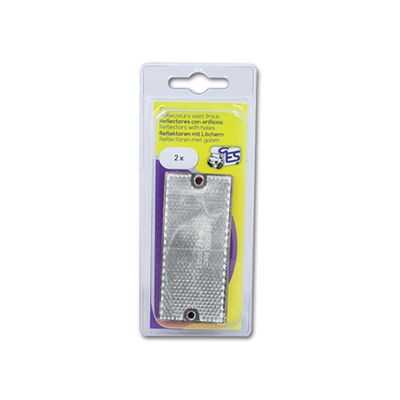 Catadiottro con fori • bianco • 105 x 48 • blister