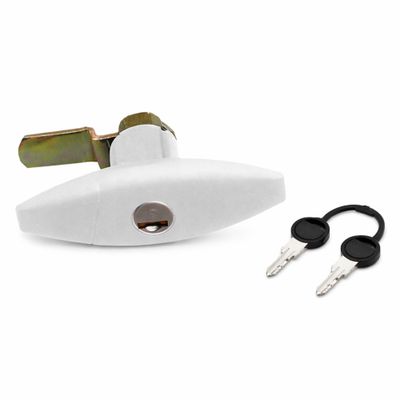 Serratura Push per Portellone Bianca con Rotore e Chiavi