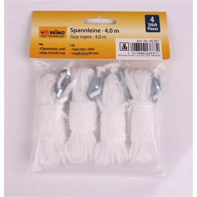 Cordini con tendicorda a tre fori, 4 pz, bianco