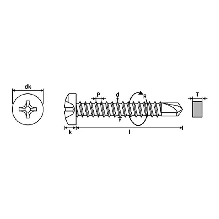 vite autoperforante • 3,5 x 25 • 1000 pz