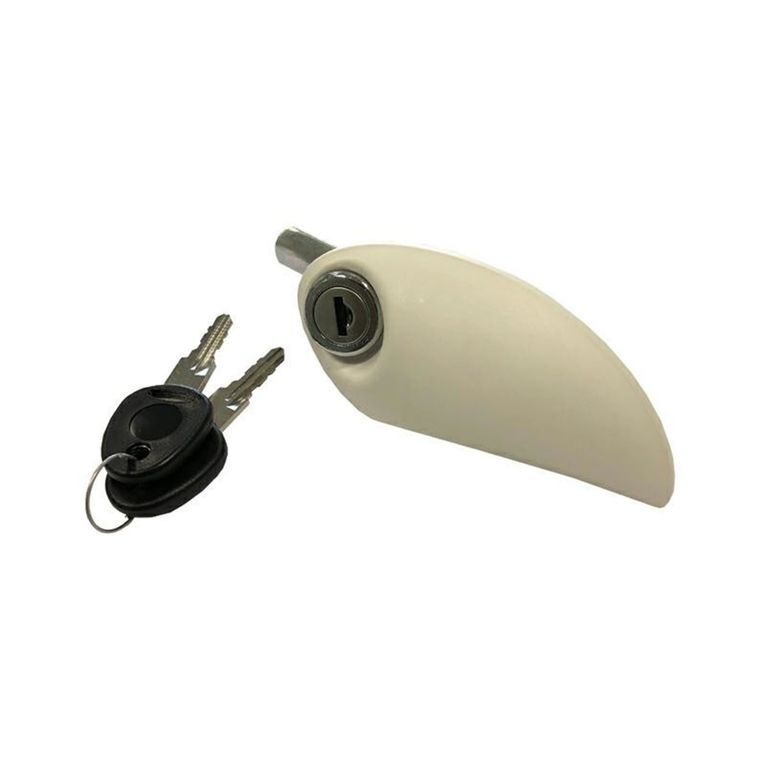 flap-lock virgola 1100 bianca con cilindro e chiavi