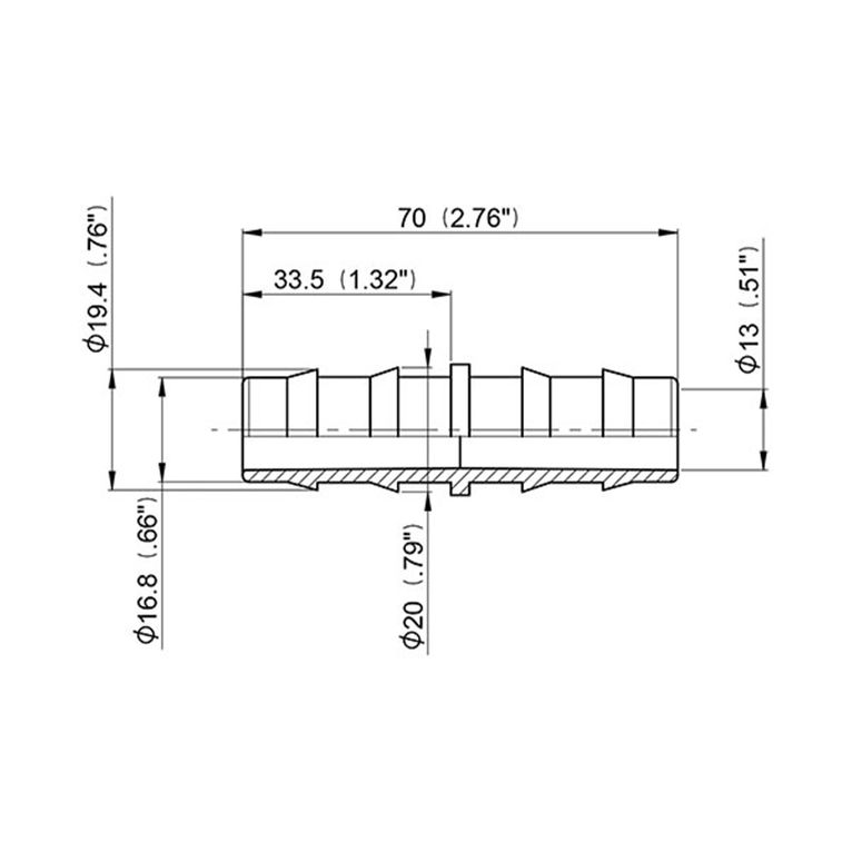 manicotto dritto - ø 20 mm
