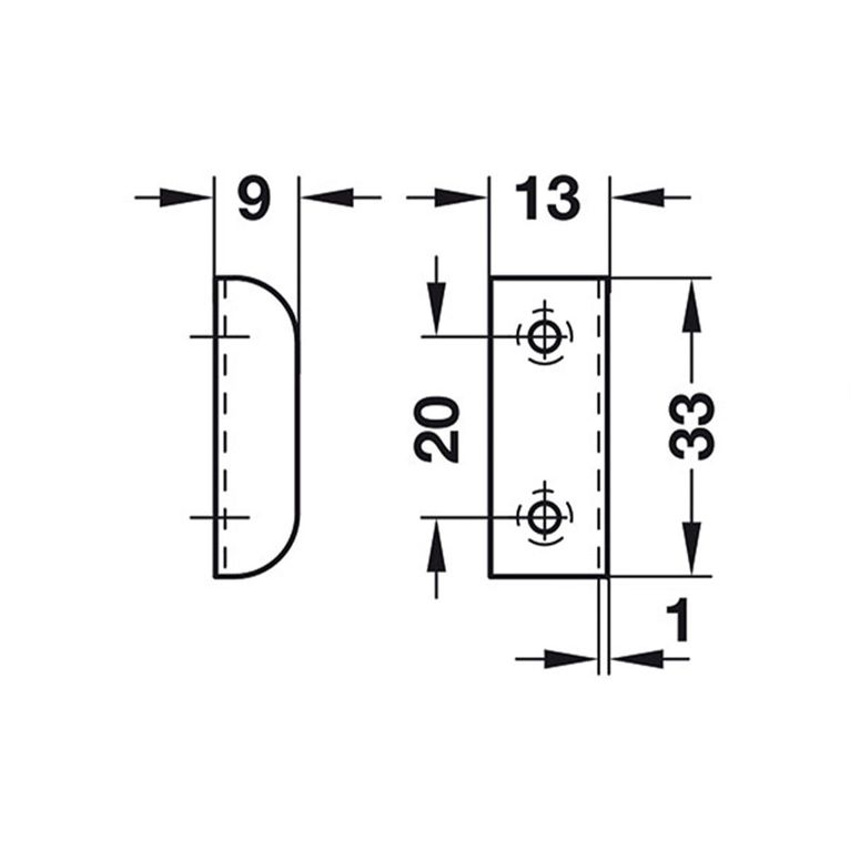 contropiastra in acciaio nichelato