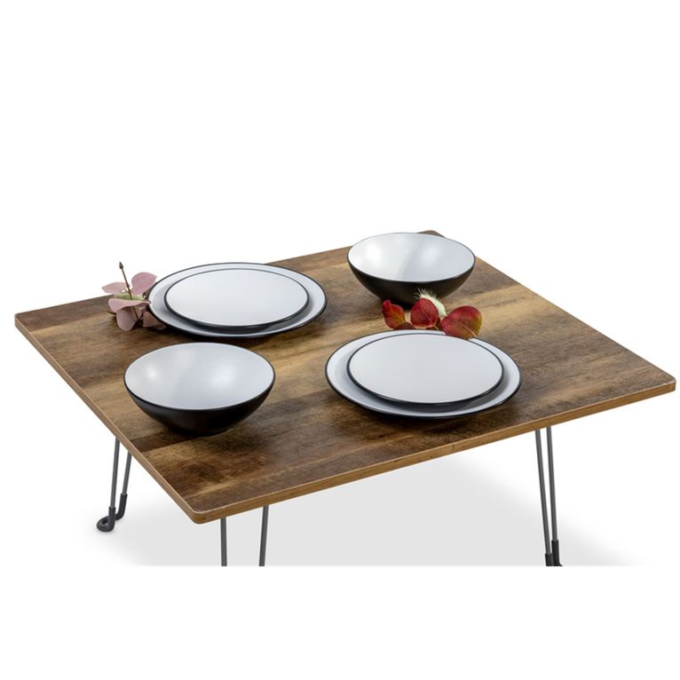 set stoviglie in melamina fjord 6 pz bianco/nero opaco