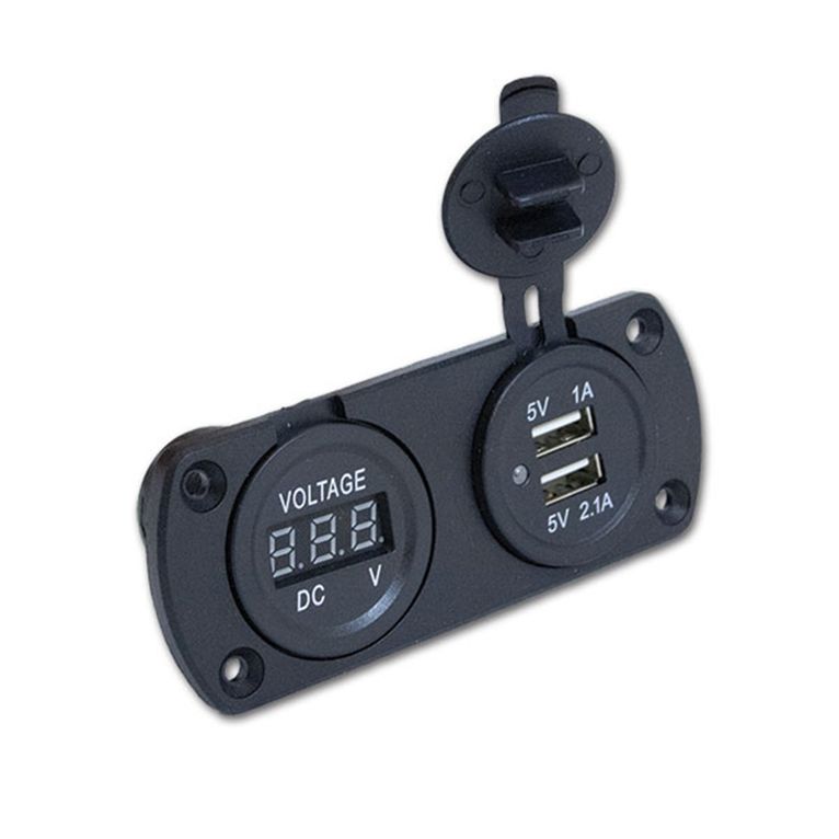 supporto con 2 usb e voltimetro • 5 v