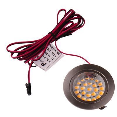 Faretto LED rotondo 12V 1,7W 24 LED 65x13 mm zinco
