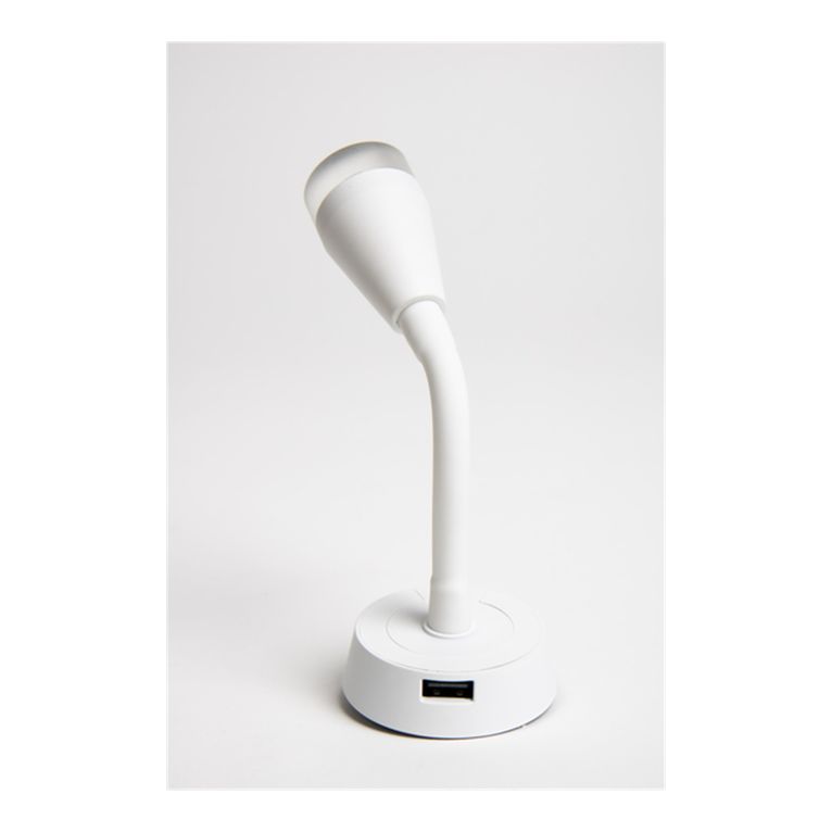 faretto led con braccio flessibile bianco 1,8w usb