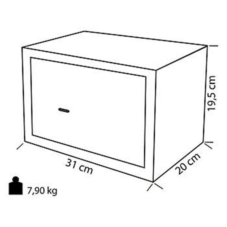 cassaforte rex con chiave 310x200x200 mm - carbest