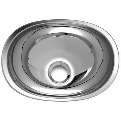 Lavandino ovale in acciaio inox 432x305x130 mm - Carbest