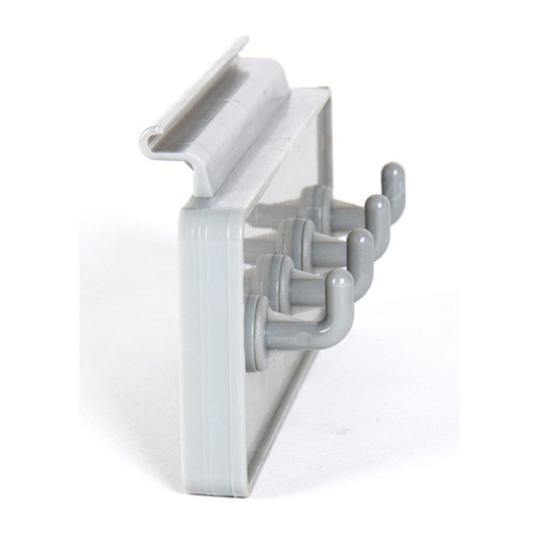 barra portaganci per guida keder, 4 ganci, grigio