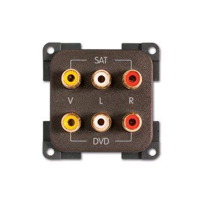 Modulo da 6 prese RCA • marrone