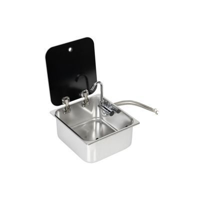Lavello inox 322x352x150 con coperchio in vetro