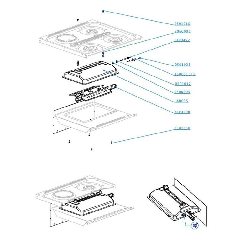 bruciatore grill con accensione 105310718 /407152363