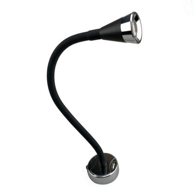 FLEX LIGHT 1W 3200K NERO R.SW+USB BLISTER