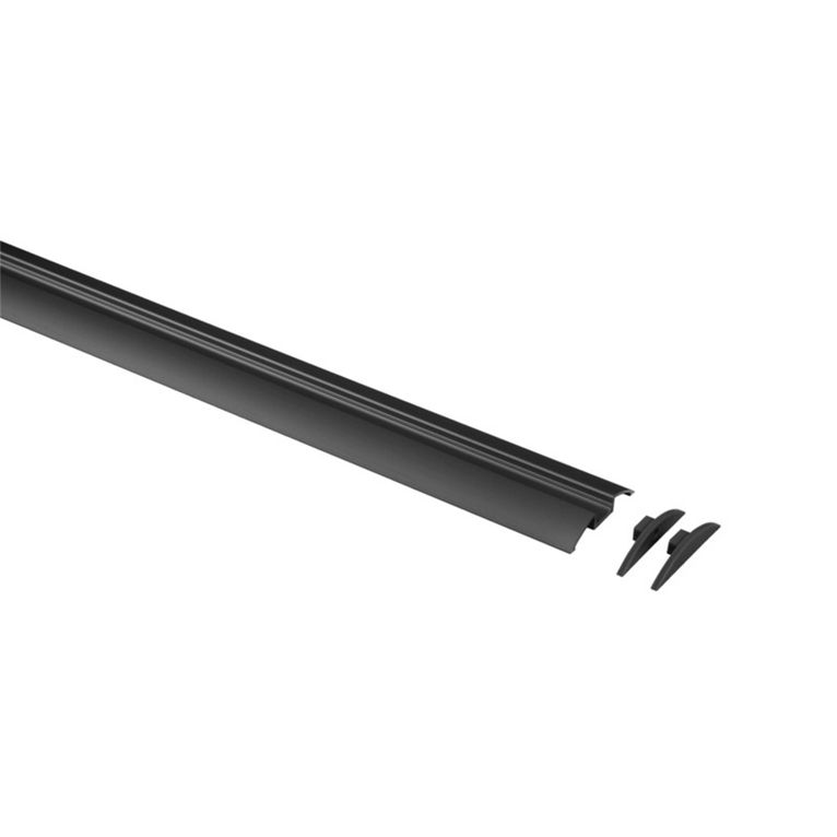 profilo alluminio semicircolare nero per led 1,5 m