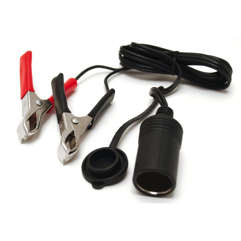 pinze batteria 12/24 v con presa accendisigari, cavo 1 m