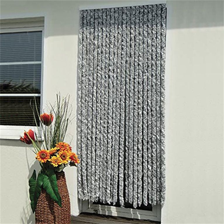 tenda ciniglia bianco / grigio • 90 x 200 cm