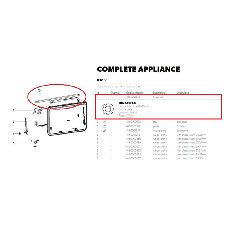 cerniera x fin.900x520 mc5 nera - dometic