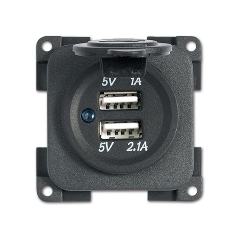 presa doppia usb • 1 a / 2,1 a • grigio
