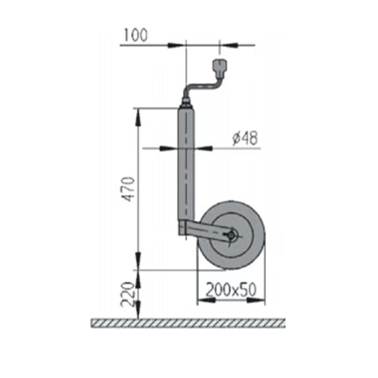 ruotino d’appoggio compact per camper – ruota 200×50, tu