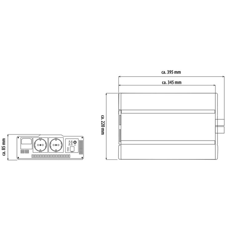 inverter onda sinusoidale powerwave 2000 w con usb-c