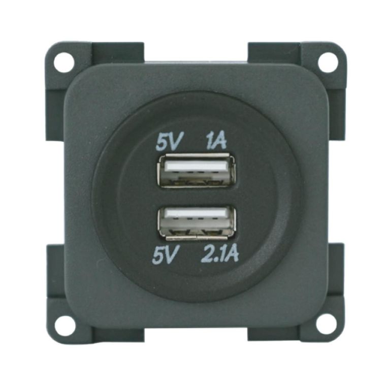 mp2usb presa doppia usb 5v grigia senza led/senza coperc