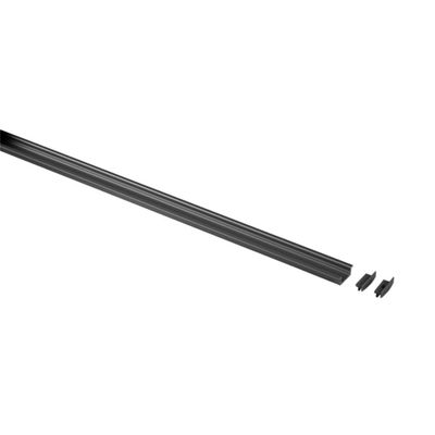 Profilo alluminio piatto nero per LED 1,5 m x H8 mm